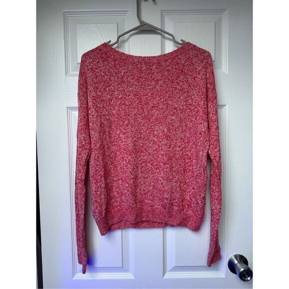 Abercrombie & Fitch Cardigan Sweater XS Women's Pink White Crew Heather Spring - Picture 5 of 5